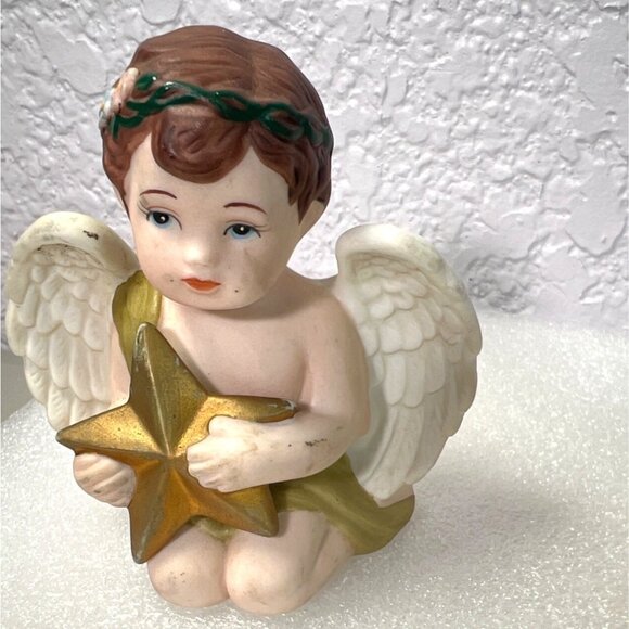 Set Of 3 Ceramic Cherubs Angels Heavenly Cherubs & Home Interiors Four Seasons - Picture 3 of 11